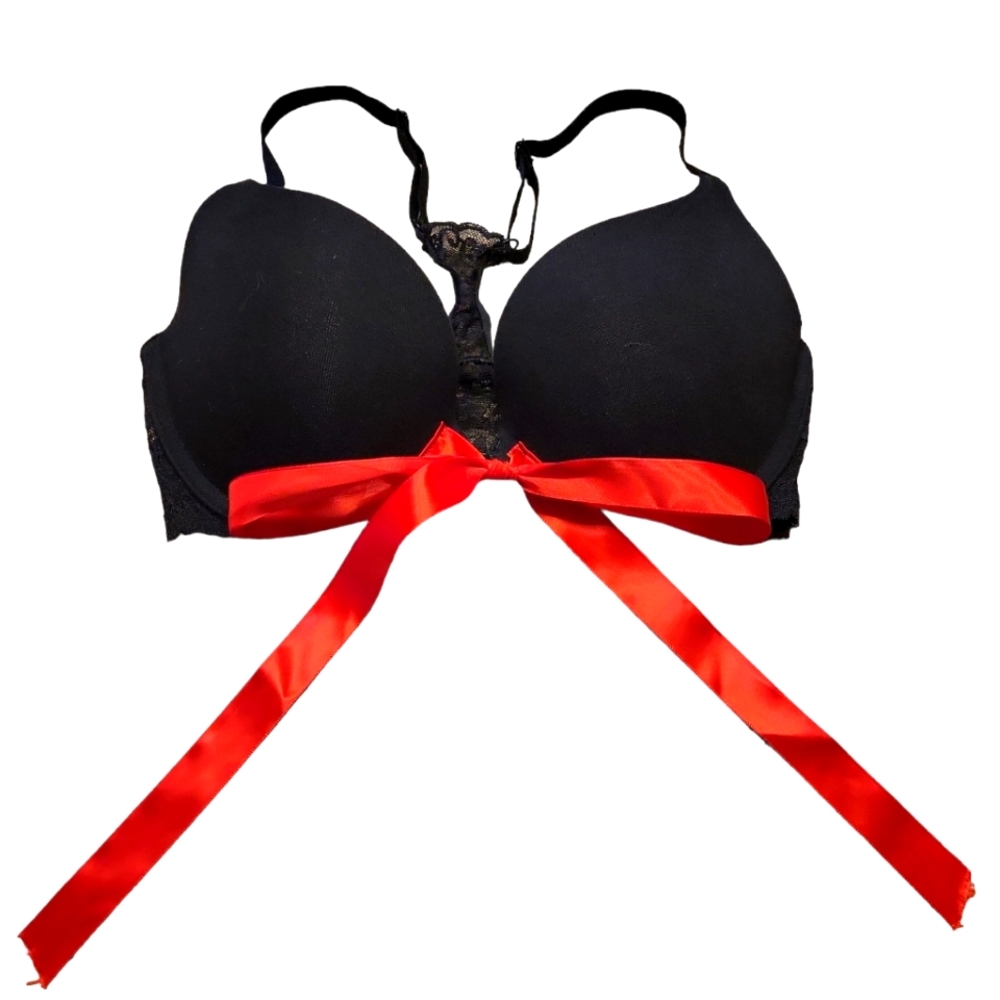 Victoria Secret, Bra, Push-Up, Underwire, Lace Back No Hooks, Black, Women's 34D